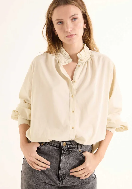 trendy white shirts -Blouse Soline Soline Ecru