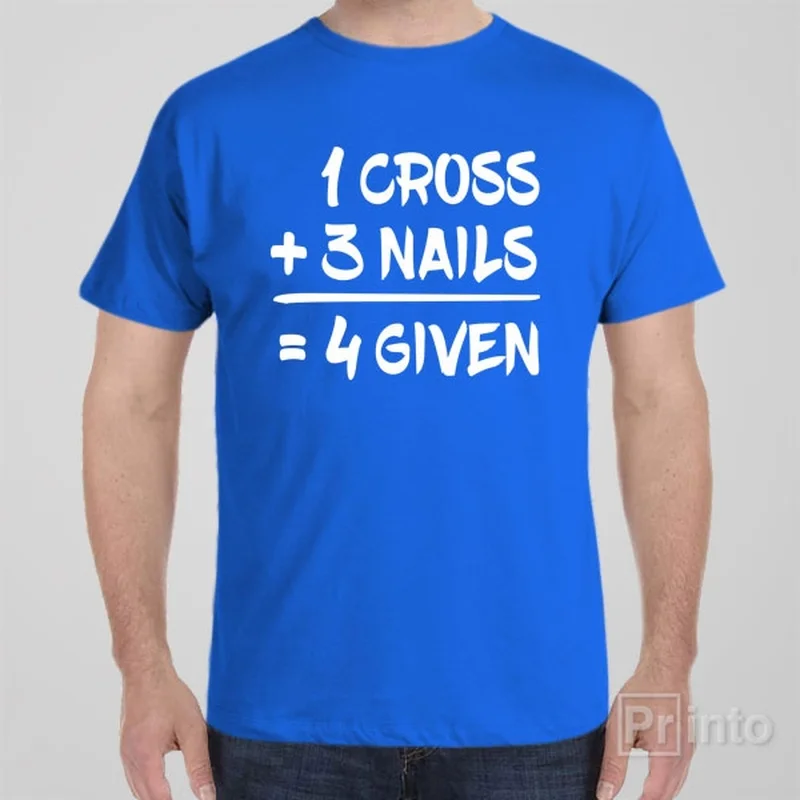 soft-touch black T-shirts -1 Cross + 3 Nails = 4given - T-shirt