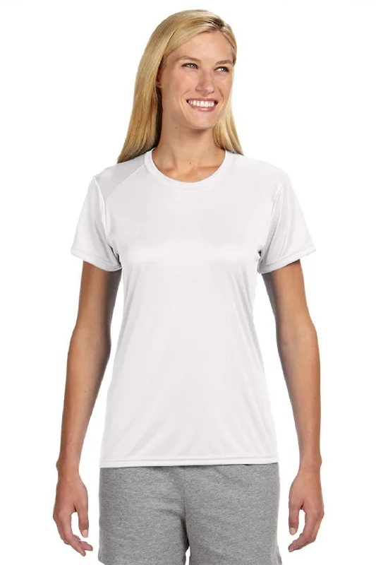 moisture-wicking black T-shirts -A4 Womens Performance Moisture Wicking Short Sleeve Crewneck T-Shirt - White