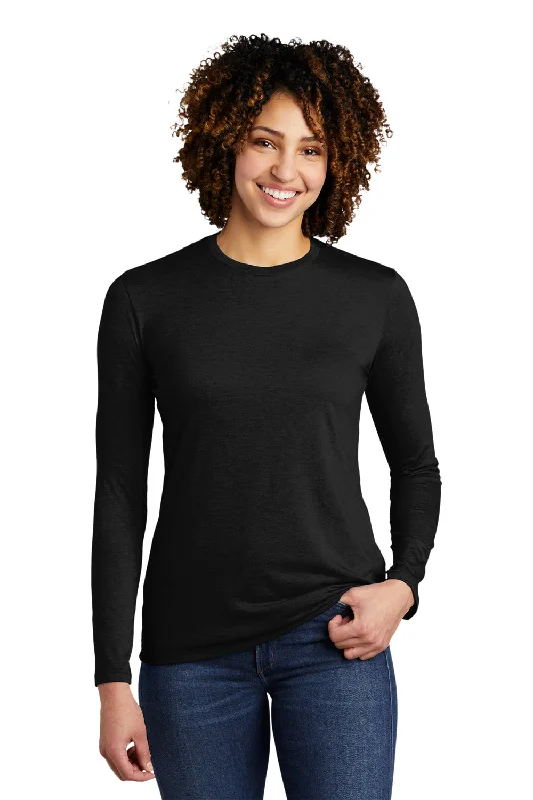 team black T-shirts -Allmade Womens Long Sleeve Crewneck T-Shirt - Space Black