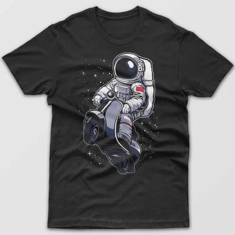 graphic white T-shirts -Astronaut Scooter - T-shirt