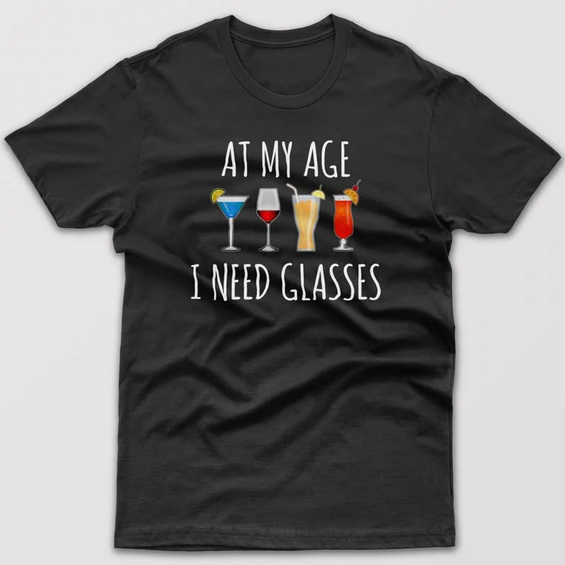 urban white T-shirts -At my I need glasses - T-shirt