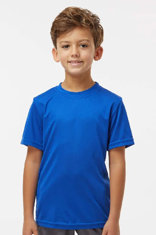 high-neck brown T-shirts -Augusta Sportswear Youth Nexgen Moisture Wicking Short Sleeve Crewneck T-Shirt - Royal Blue