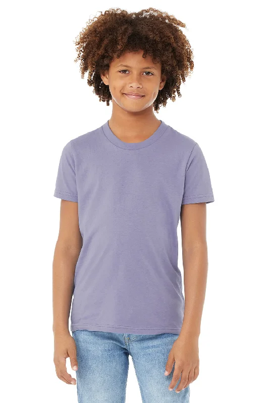 athletic maroon T-shirts -Bella + Canvas Youth Jersey Short Sleeve Crewneck T-Shirt - Dark Lavender Purple