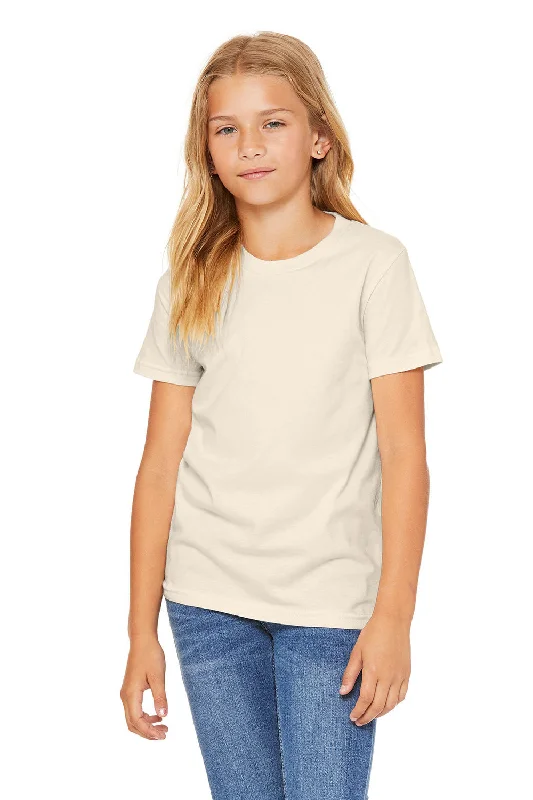 breathable grey T-shirts -Bella + Canvas Youth Jersey Short Sleeve Crewneck T-Shirt - Natural