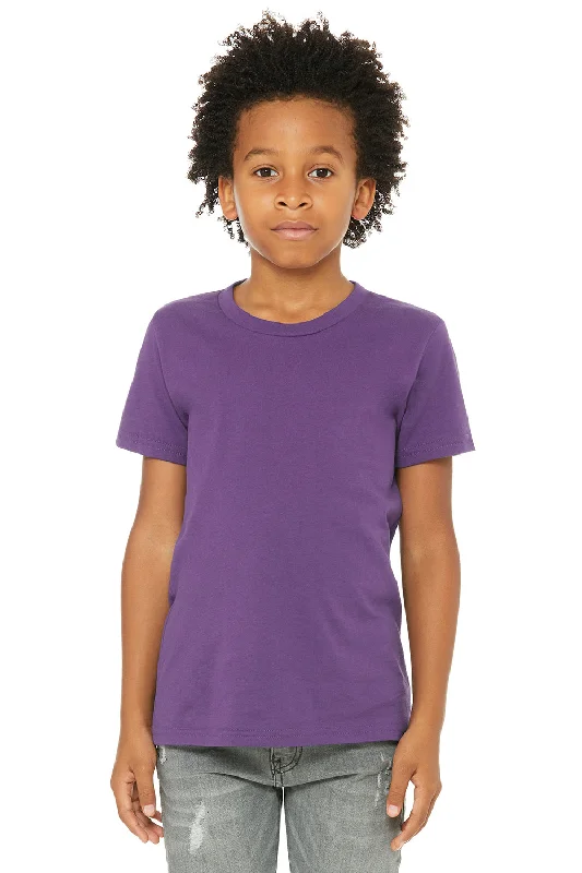 women’s blue T-shirts -Bella + Canvas Youth Jersey Short Sleeve Crewneck T-Shirt - Royal Purple