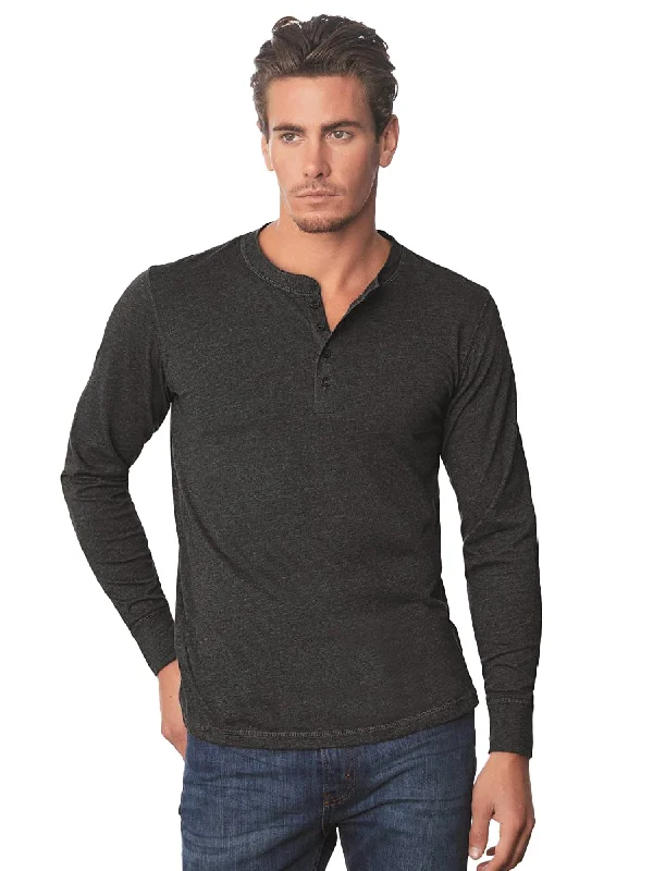 casual green T-shirts -Bella+Canvas Long Sleeve Henley