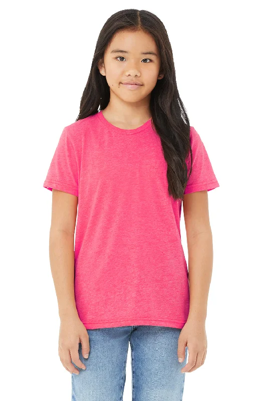 bold maroon T-shirts -Bella + Canvas Youth Short Sleeve Crewneck T-Shirt - Charity Pink