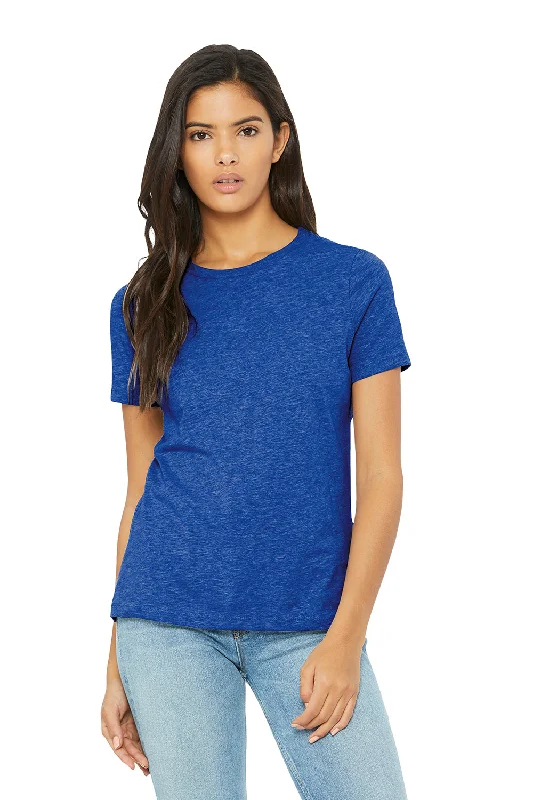 oversized orange T-shirts -Bella + Canvas Womens CVC Short Sleeve Crewneck T-Shirt - Heather True Royal Blue