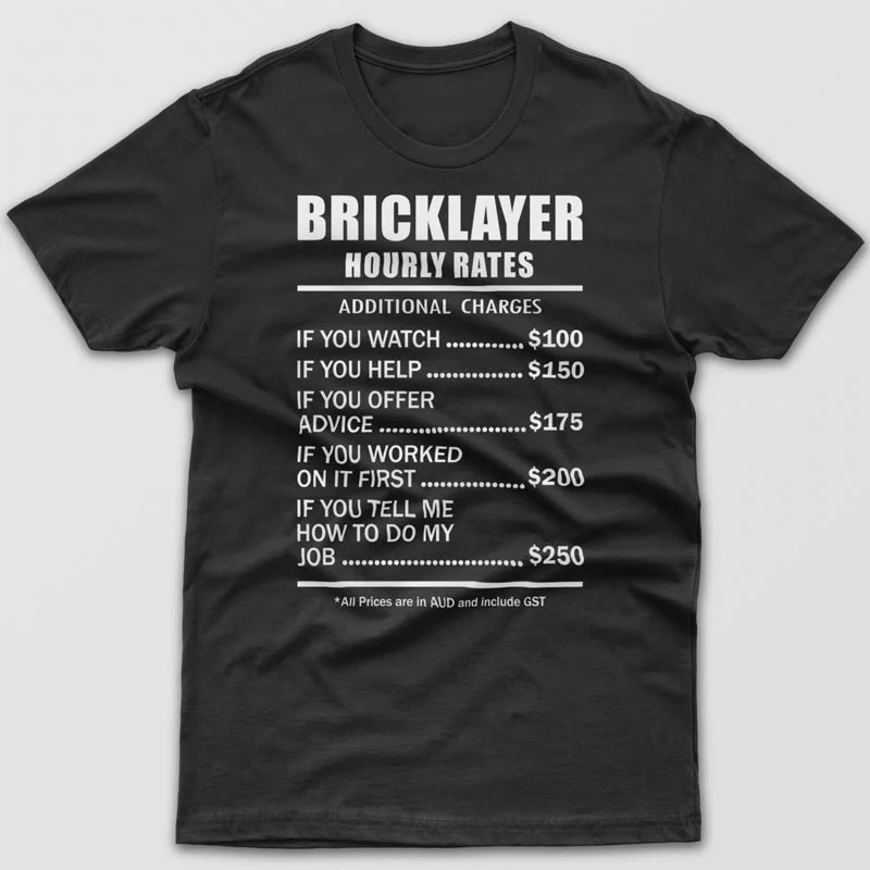 minimalist orange T-shirts -Bricklayer Hourly Rates - T-shirt