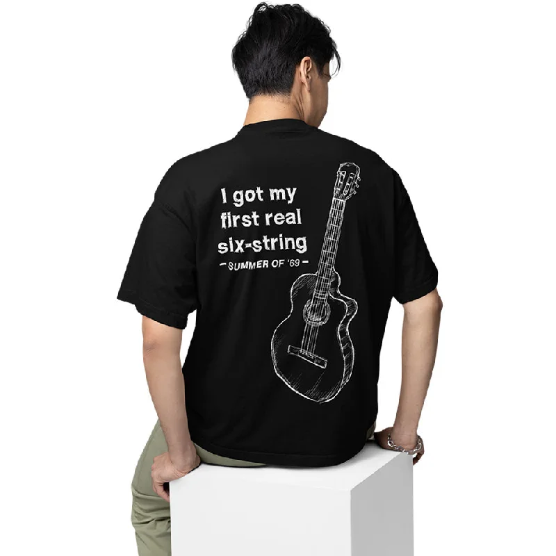 short-sleeve pink T-shirts -Bryan Adams Oversized T shirt - Got My First Real Six String