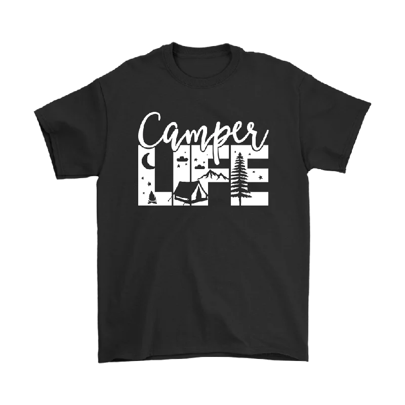 tie-dye red T-shirts -CAMPER LIFE Camping Men's T-Shirt