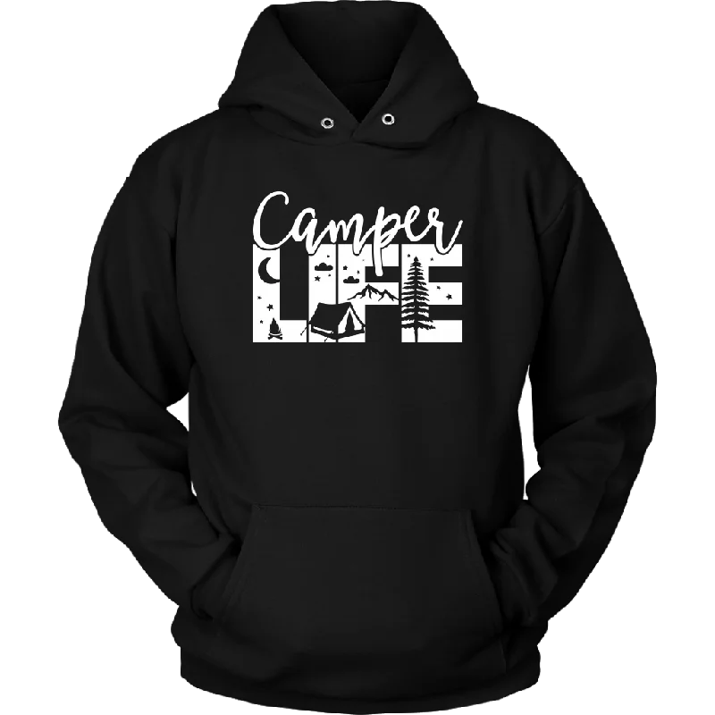 lightweight white T-shirts -CAMPER LIFE Camping Unisex HOODIE