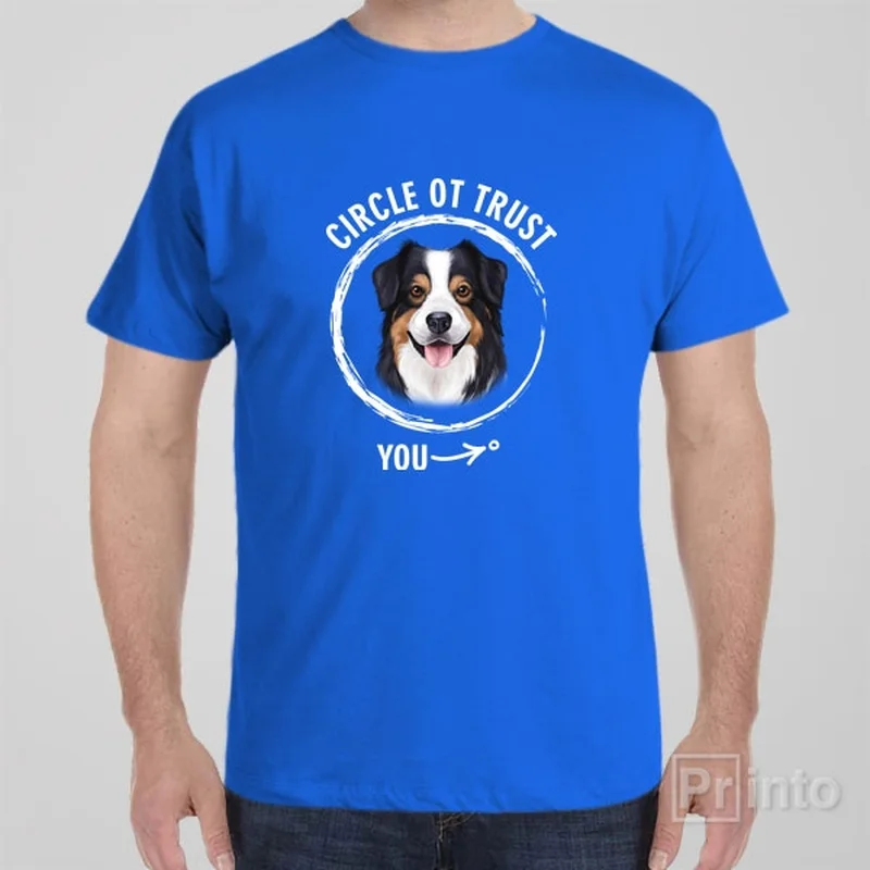 plus-size beige T-shirts -Circle of trust (Australian Shepherd) - T-shirt