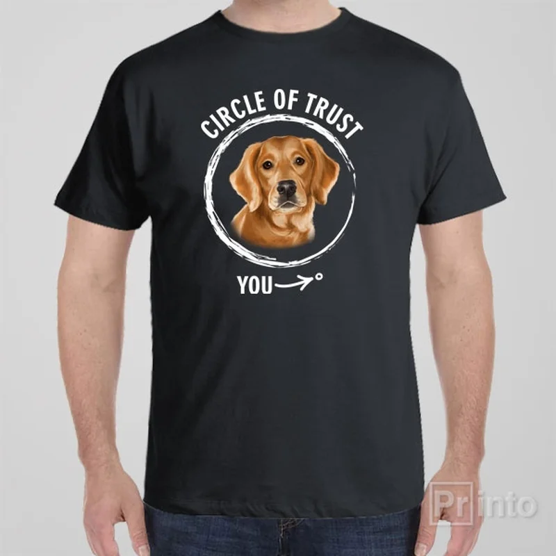 retro orange T-shirts -Circle of trust (Golden retriever) - T-shirt