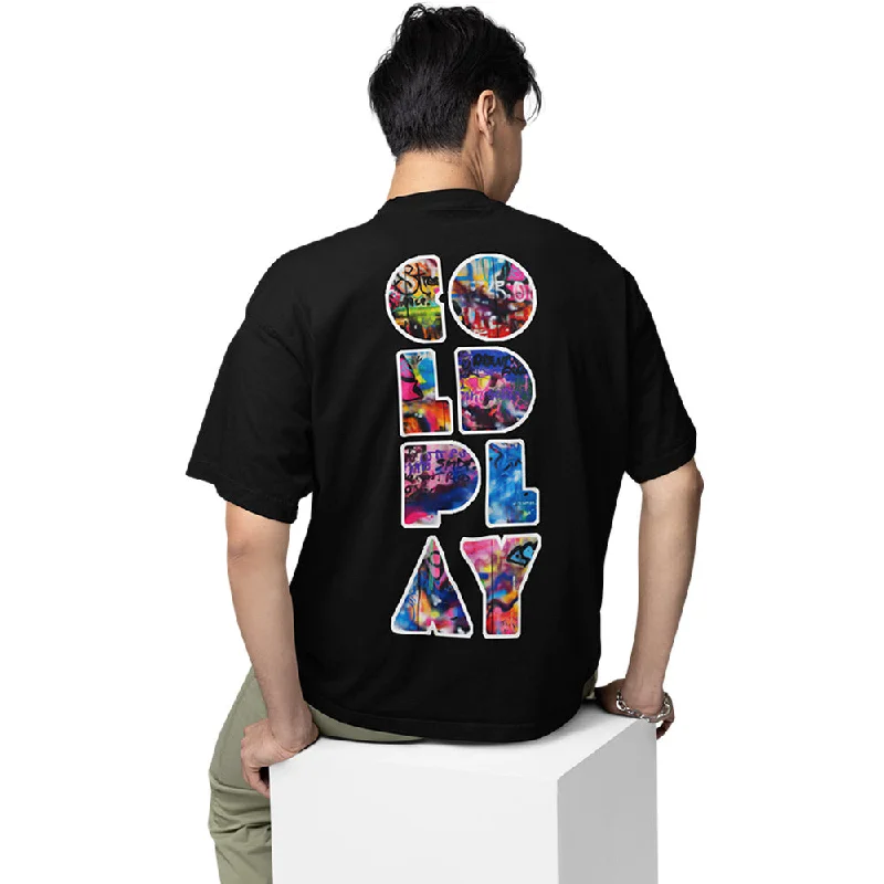 floral purple T-shirts -Coldplay Oversized T shirt - Graffiti Art