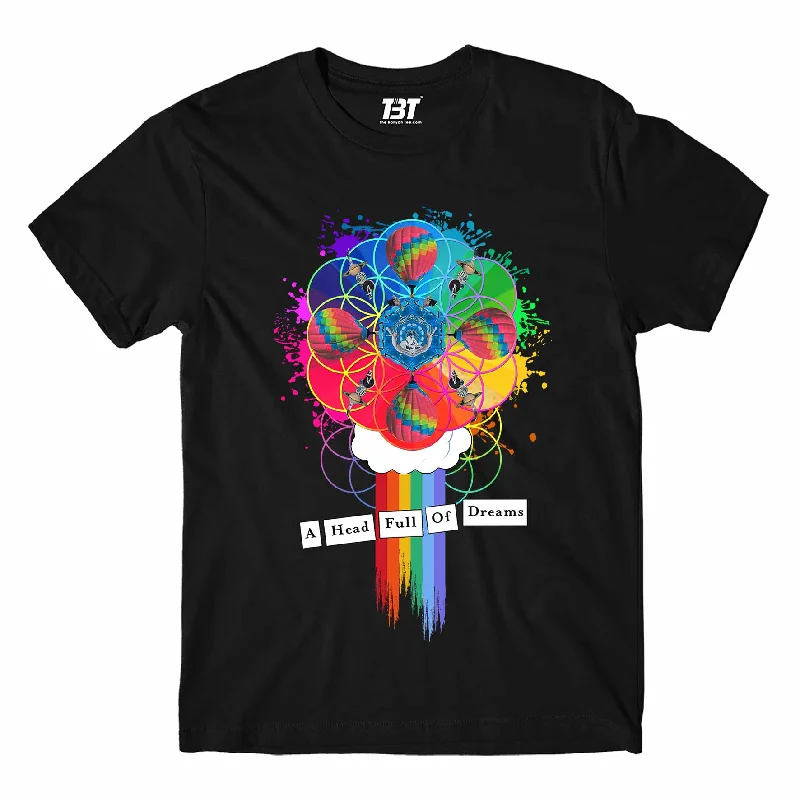 casual teal T-shirts -Coldplay T shirt - A Head Full Of Dreams Art