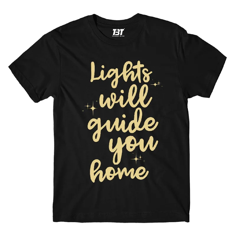 stylish orange T-shirts -Coldplay T shirt - Lights Will Guide You Home