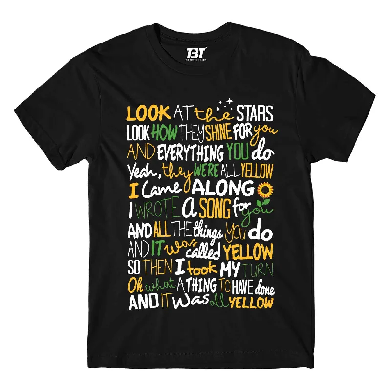 oversized yellow T-shirts -Coldplay T shirt - Yellow