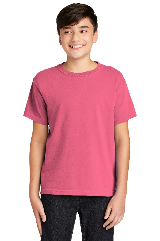 minimalist orange T-shirts -Comfort Colors Youth Short Sleeve Crewneck T-Shirt - Crunchberry Pink