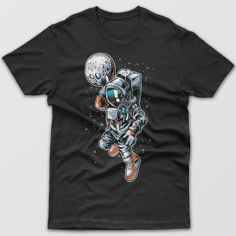 slim-fit grey T-shirts -Astronaut Bowling - T-shirt