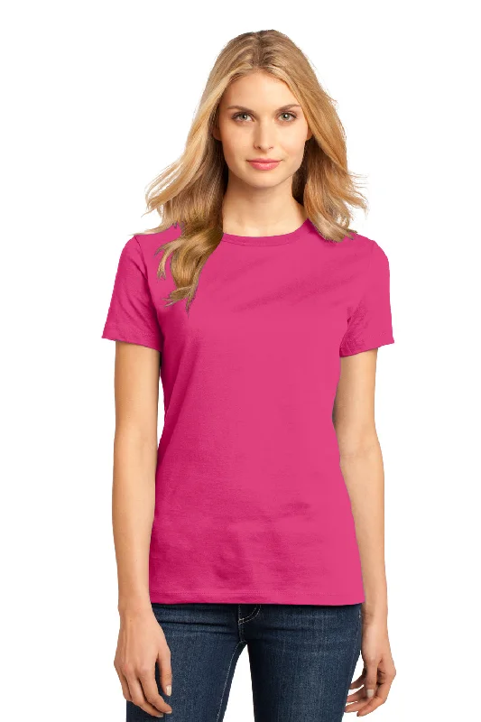 breathable blue T-shirts -District Womens Perfect Weight Short Sleeve Crewneck T-Shirt - Dark Fuchsia Pink