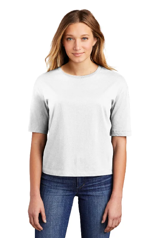 custom grey T-shirts -District Womens Very Important Boxy Short Sleeve Crewneck T-Shirt - White