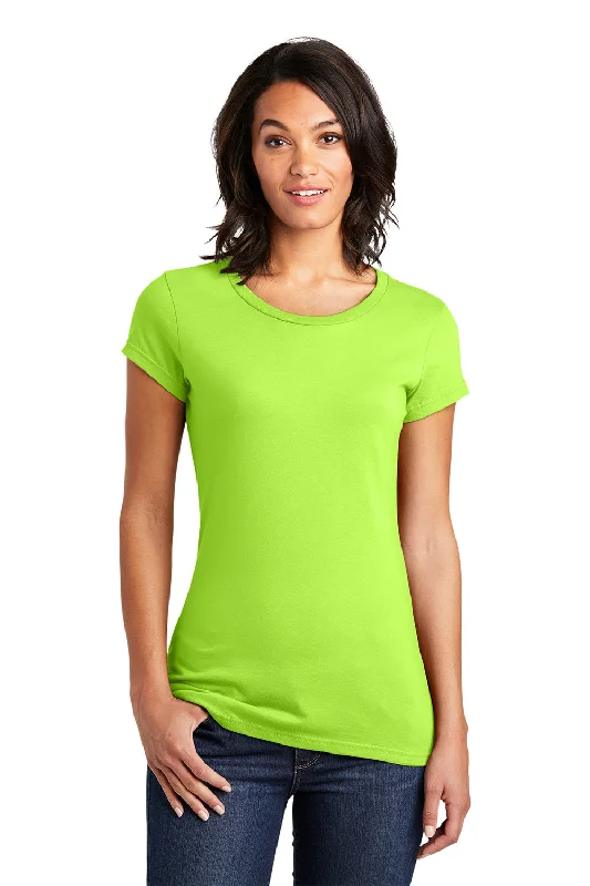 soft-touch yellow T-shirts -District Womens Very Important Short Sleeve Crewneck T-Shirt - Lime Shock Green