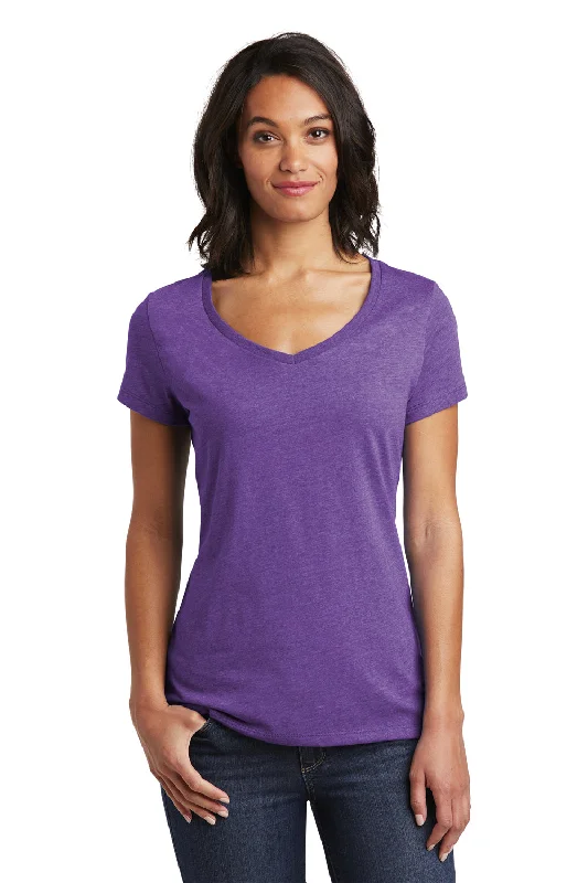 plus-size red T-shirts -District Womens Very Important Short Sleeve V-Neck T-Shirt - Heather Purple