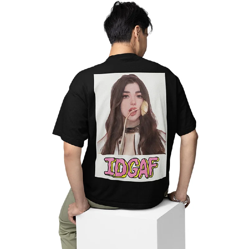 bold blue T-shirts -Dua Lipa Oversized T shirt - IDGAF