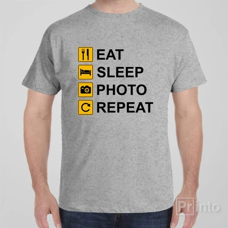 kids red T-shirts -Eat Sleep Photo Repeat - T-shirt