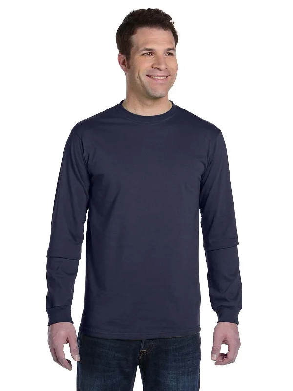 neon purple T-shirts -Econscious Mens 100% Organic Cotton Classic Long Sleeve T-Shirt