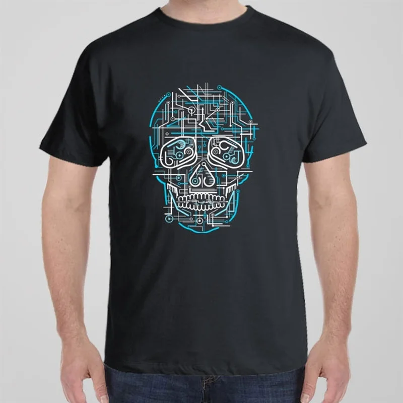 plain beige T-shirts -Electric Skull - T-shirt