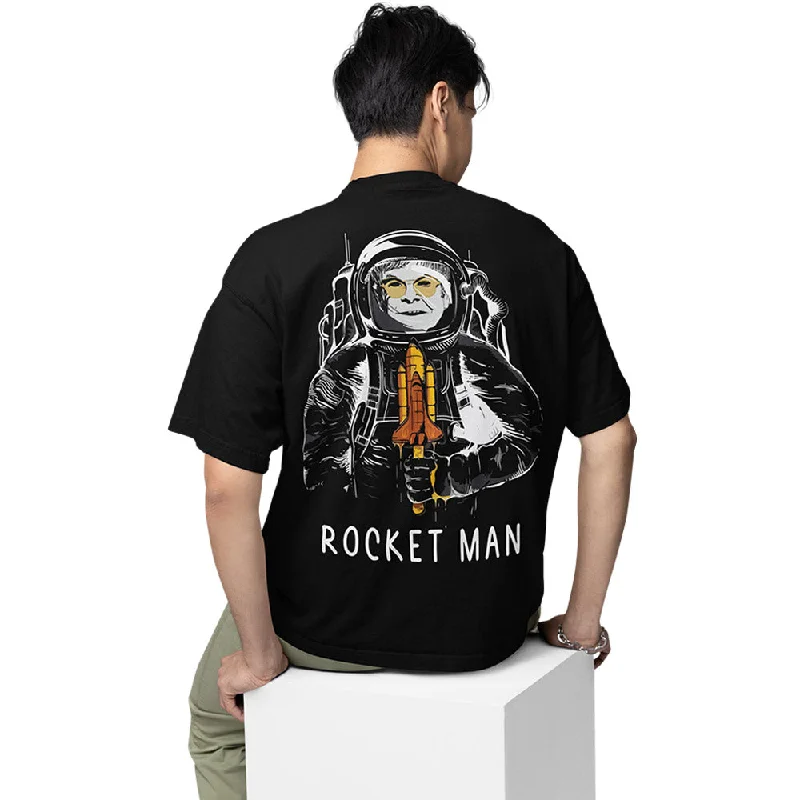 neon pink T-shirts -Elton John Oversized T shirt - Rocket Man