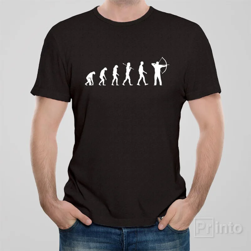 minimalist red T-shirts -Evolution of Archery T-shirt