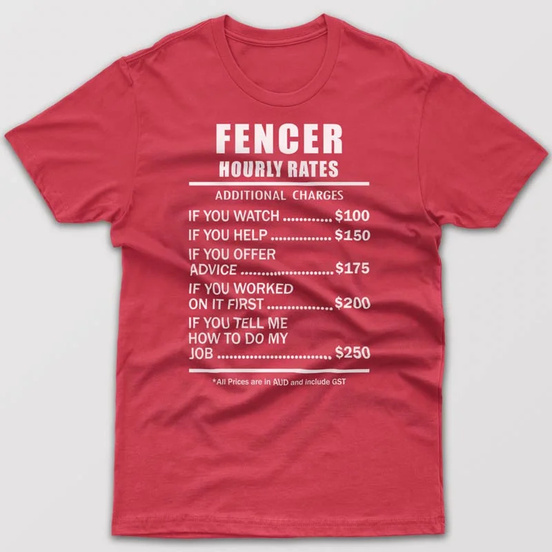 team black T-shirts -Fencer Hourly Rates - T-shirt