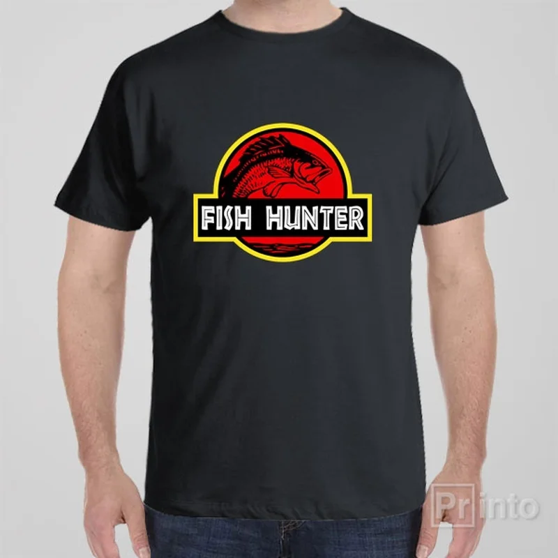 classic grey T-shirts -Fish Hunter - T-shirt