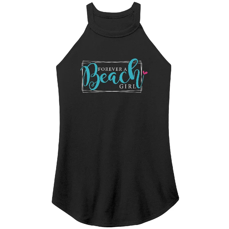 polyester purple T-shirts -Forever a Beach Girl Women's Rocker Tank Top