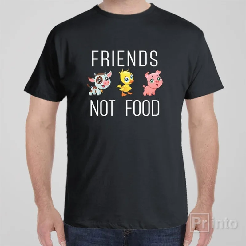 tie-dye orange T-shirts -Friends, not food - T-shirt