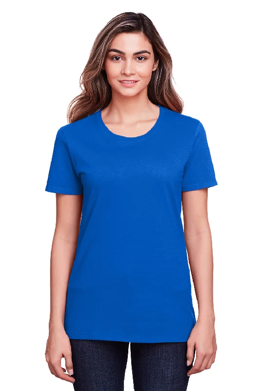 travel blue T-shirts -Fruit Of The Loom Womens Iconic Short Sleeve Crewneck T-Shirt - Royal Blue