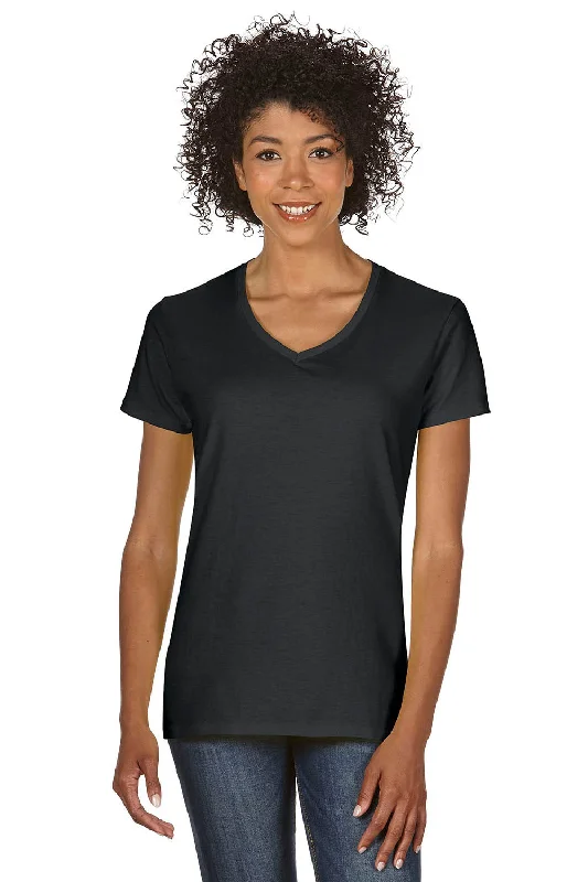 pocket orange T-shirts -Gildan Womens Short Sleeve V-Neck T-Shirt - Black