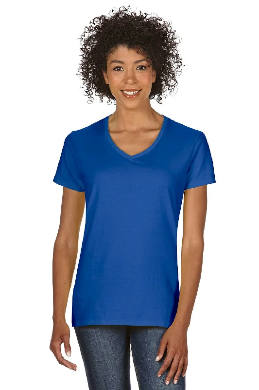 minimalist black T-shirts -Gildan Womens Short Sleeve V-Neck T-Shirt - Royal Blue