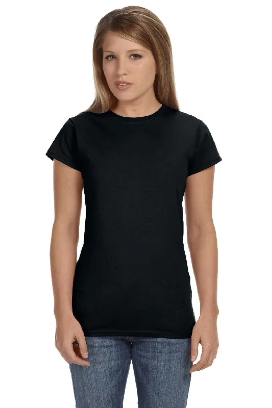 plain brown T-shirts -Gildan Womens Softstyle Short Sleeve Crewneck T-Shirt - Black