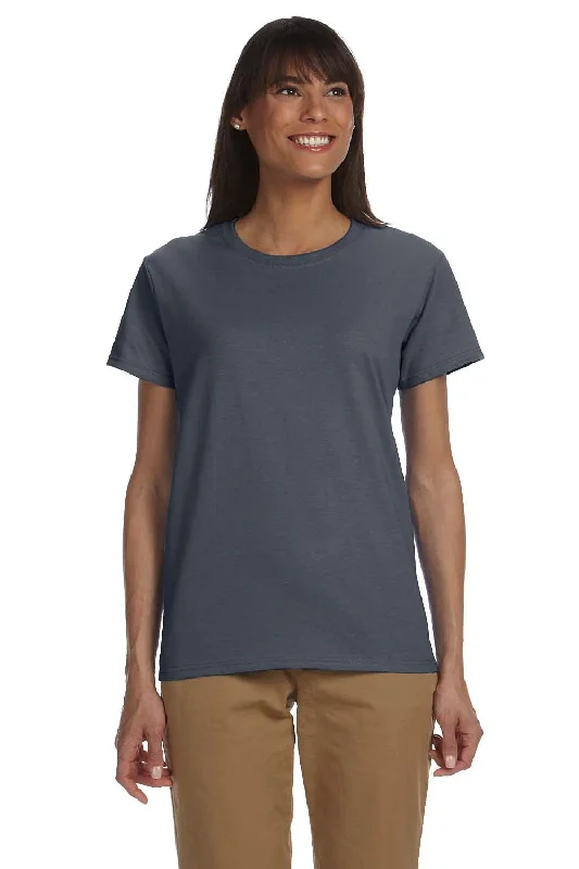 polyester brown T-shirts -Gildan Womens Ultra Short Sleeve Crewneck T-Shirt - Heather Dark Grey