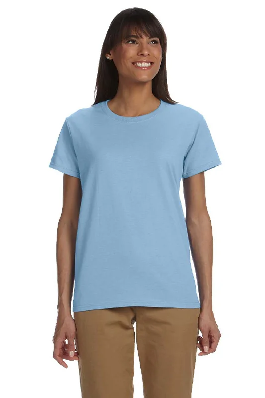 trendy brown T-shirts -Gildan Womens Ultra Short Sleeve Crewneck T-Shirt - Light Blue