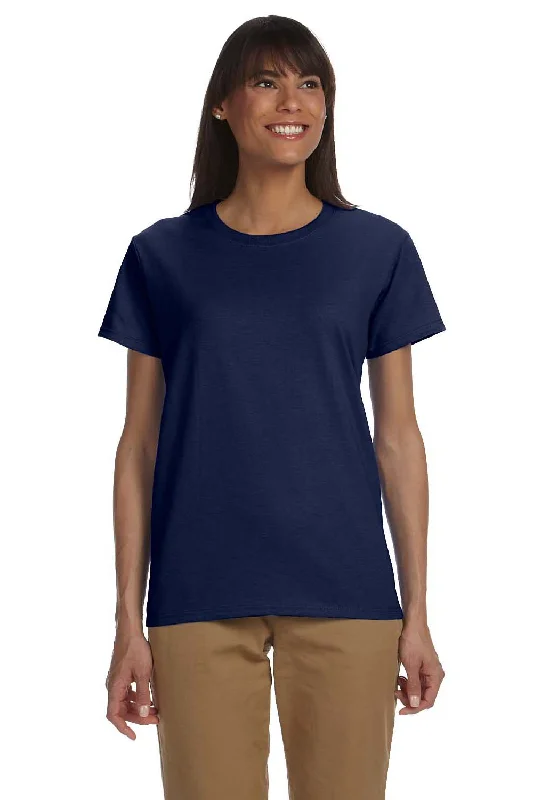 casual green T-shirts -Gildan Womens Ultra Short Sleeve Crewneck T-Shirt - Navy Blue