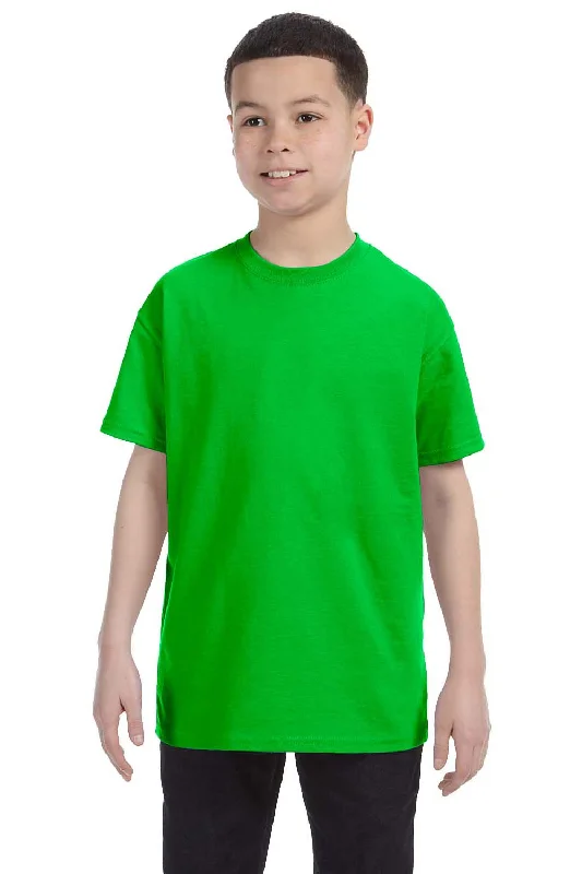 retro beige T-shirts -Gildan Youth Short Sleeve Crewneck T-Shirt - Electric Green