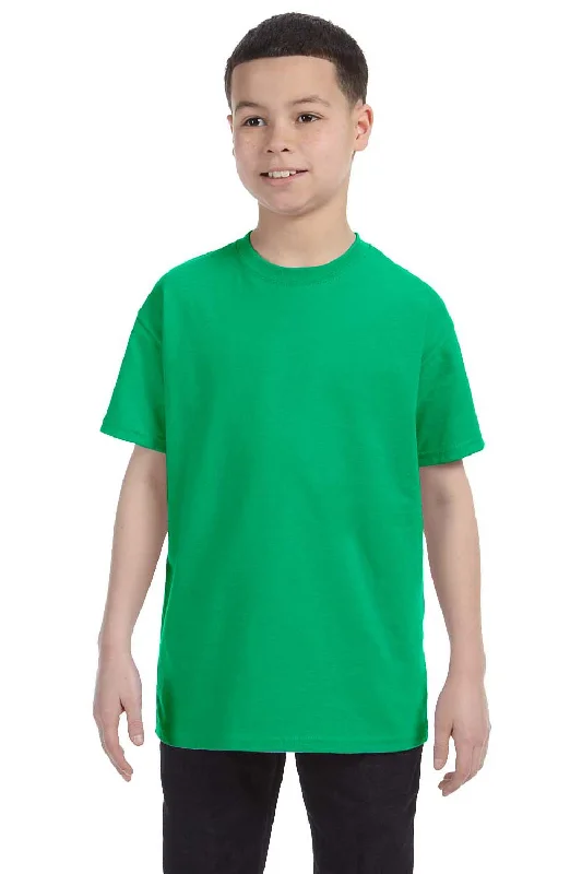 workout beige T-shirts -Gildan Youth Short Sleeve Crewneck T-Shirt - Irish Green