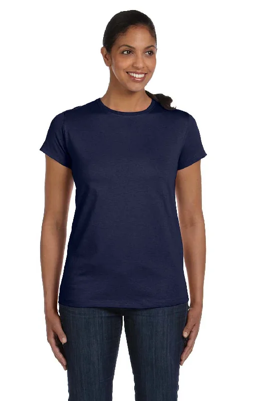 distressed maroon T-shirts -Hanes Womens ComfortSoft Short Sleeve Crewneck T-Shirt - Navy Blue - Closeout