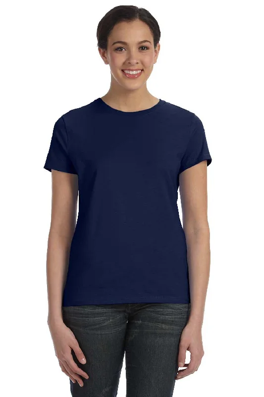 bright maroon T-shirts -Hanes Womens Nano-T Short Sleeve Crewneck T-Shirt - Navy Blue